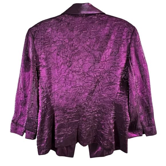 Alex Evenings Vintage Blazer Jacket Women 8 Purple Crinkled Cocktail Whimsygoth - Picture 6 of 15